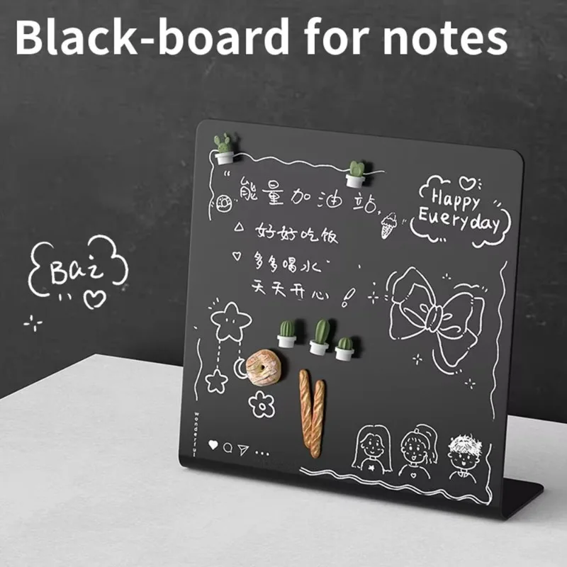 Vertical Magnetic Metal Blackboard Desktop Message Board DIY Note Storage Organizer Home Office School Display Message Board