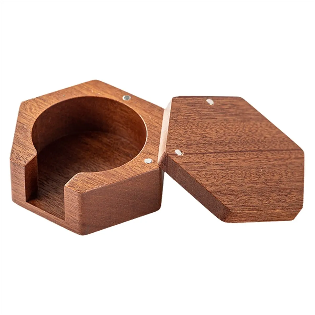 A88M Round Espresso Sapele Wood Storage Solid Wood Filter Paper Storage Base 58/53/51mm Universal