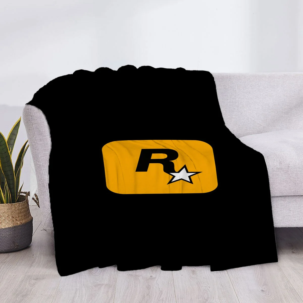 ألعاب روكستار بطانية من الألياف الدقيقة بطانيات ناعمة ورمي غطاء فاخر منقوش رمي أريكة الركبة مخصص ستار H أنيمي المتضخم #1