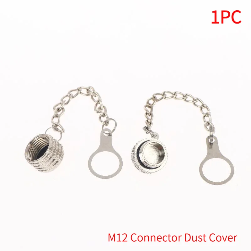 1PC M12 Connector Dust Cover M12 Internal Thread Outer Thread Metal Waterproof Cover Plug Socket Protection Cover.