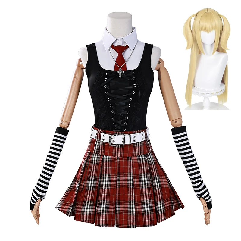 

MisaMisa Cosplay Death Note Cosplay Costume Misa Amane Wig Women JK Uniforms Necklace Halloween Party Role Playing Outfits