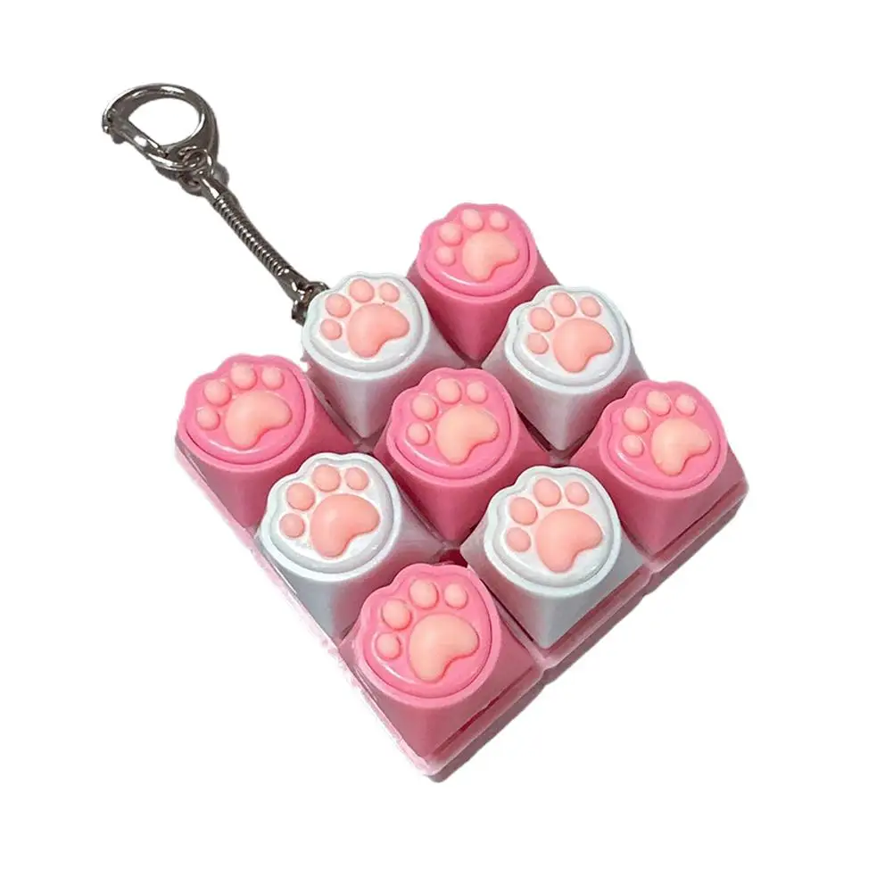 

Милый брелок с кошачьим когтем, 9-клавишная клавиатура, декомпрессионные игрушки, брелок для ключей «сделай сам», игрушки для взрослых, подарки для снятия стресса