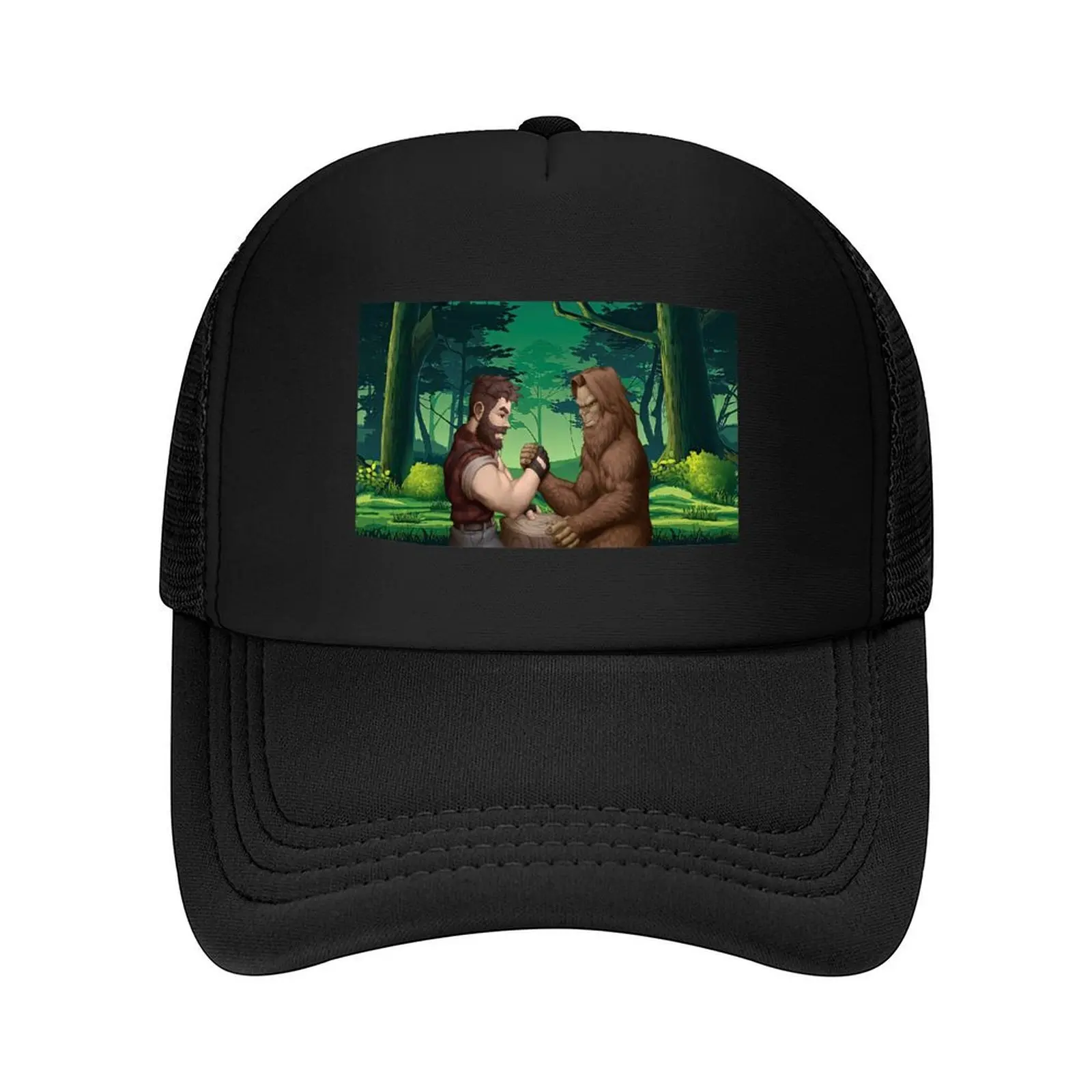 

Bigfoot vs Lumberjack Baseball Cap Icon derby hat New Hat Big Size Hat Men Luxury Brand Women's
