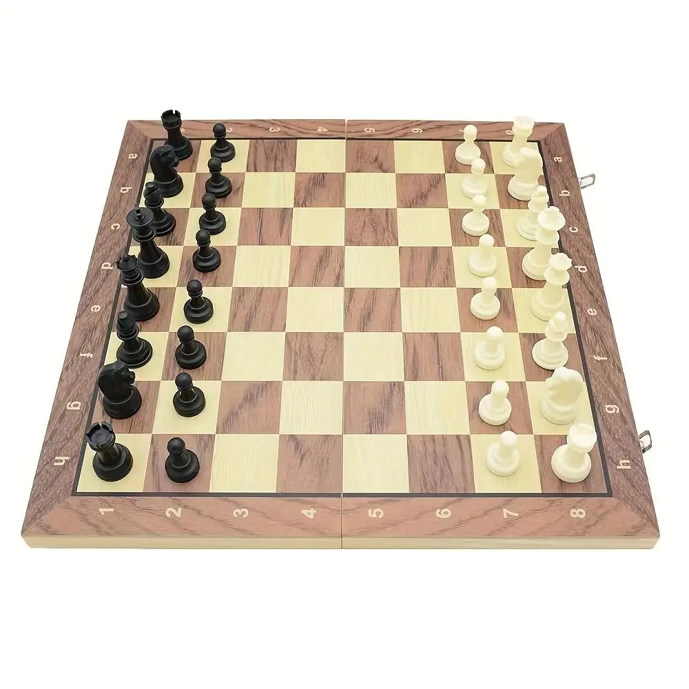 Chessboard Solid Wooden International Chess Magnetic Standard Educational Chess Game Set Delicate Portable