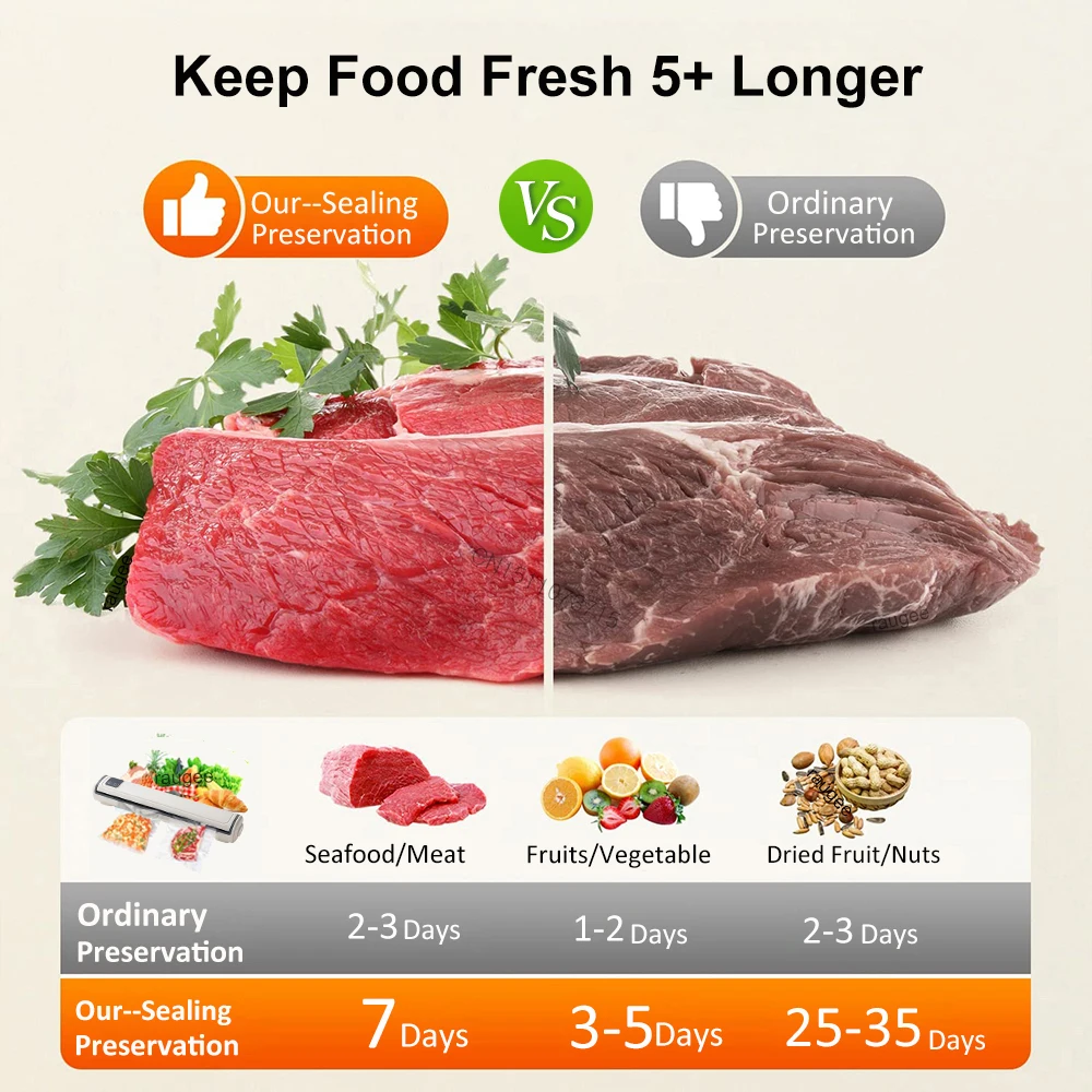 آلة تعبئة الفراغ المحمولة الغذاء ختم فراغ السدادة مع أكياس مكنسة آلة تغليف الأطعمة الطازجة الجافة / الرطبة