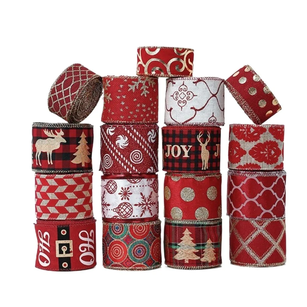 Linho Serapilheira Christmas Tree Ribbon, DIY Xmas Gift, linho, redemoinho, DIY, novo, 2m