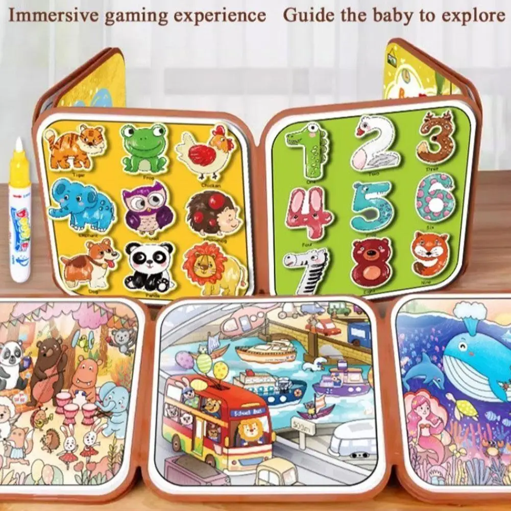 Baby Busy Magic Book Drawing Toys Water Quiet Doodle Cognition Book Mess-free Toy Painting Early Learning Educat P4N5