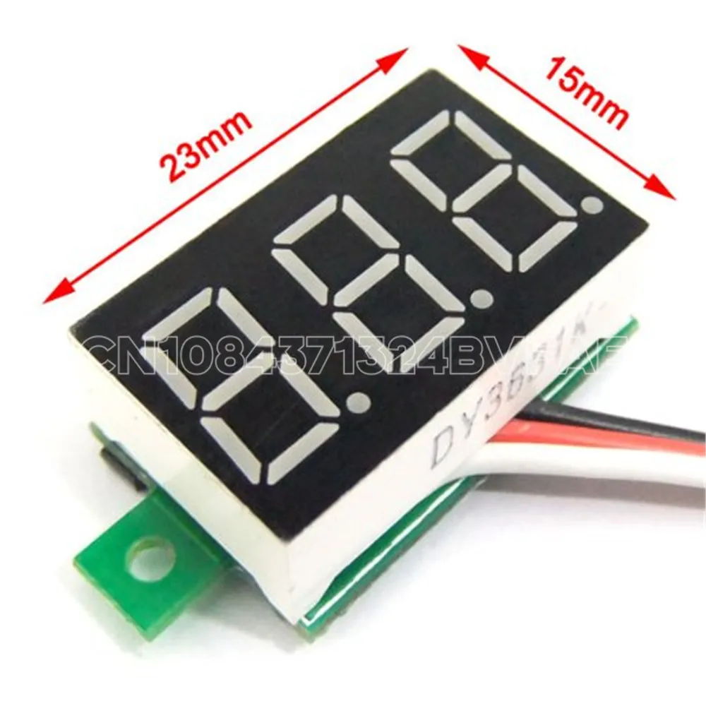 Three wire voltmeter 0.36 inch DC 0V-30V DC voltmeter head, motorcycle voltmeter digital display meter