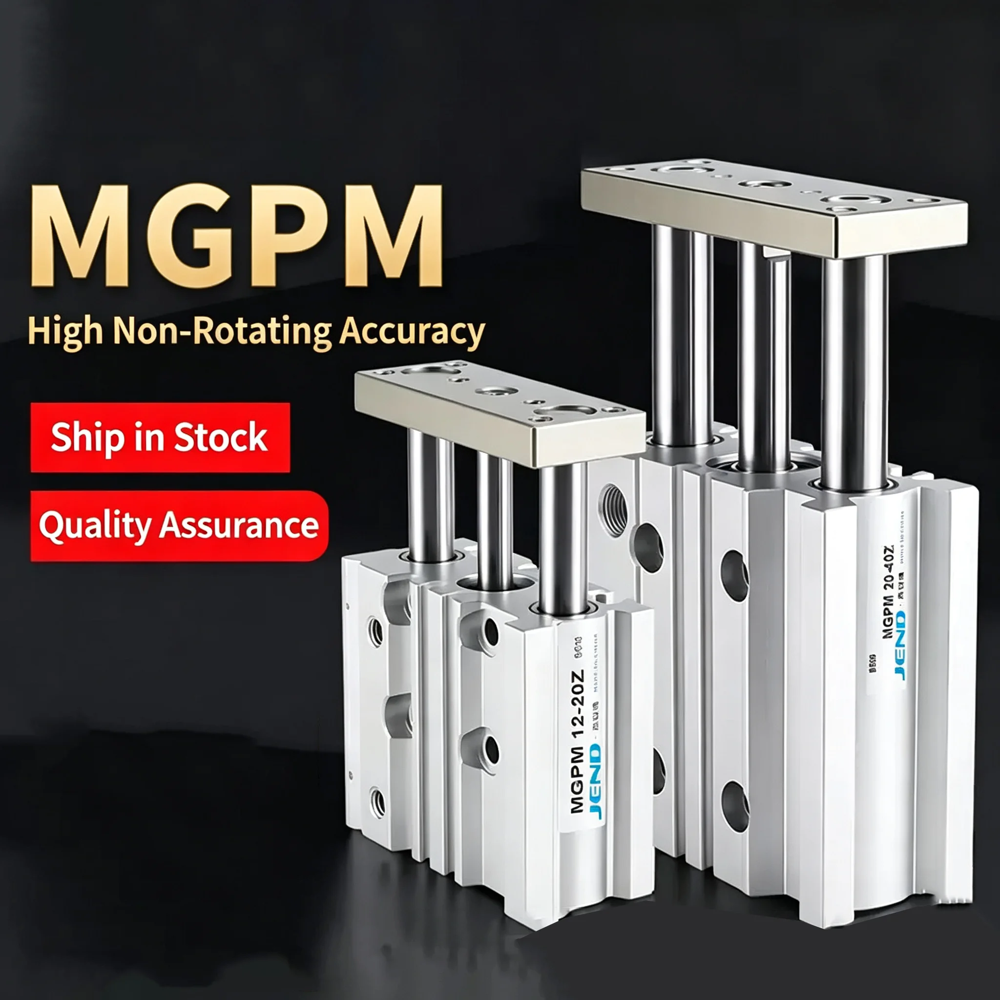 Thin Three Axis Compact Guide Cylinder with Guide Rod Air Pneumatic Actuator MGPM12-20Z 16-30Z 12-50Z 16-75Z 16-100Z for Precisi