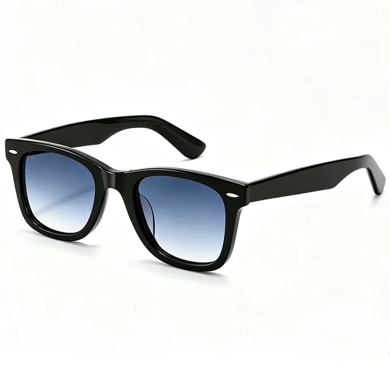 Vintage Square Handmade Acetate  Sunglasses Unisex UV400Integrated Nose Pad Insert Pin Temple Anti-deform Frame forDriving Trave