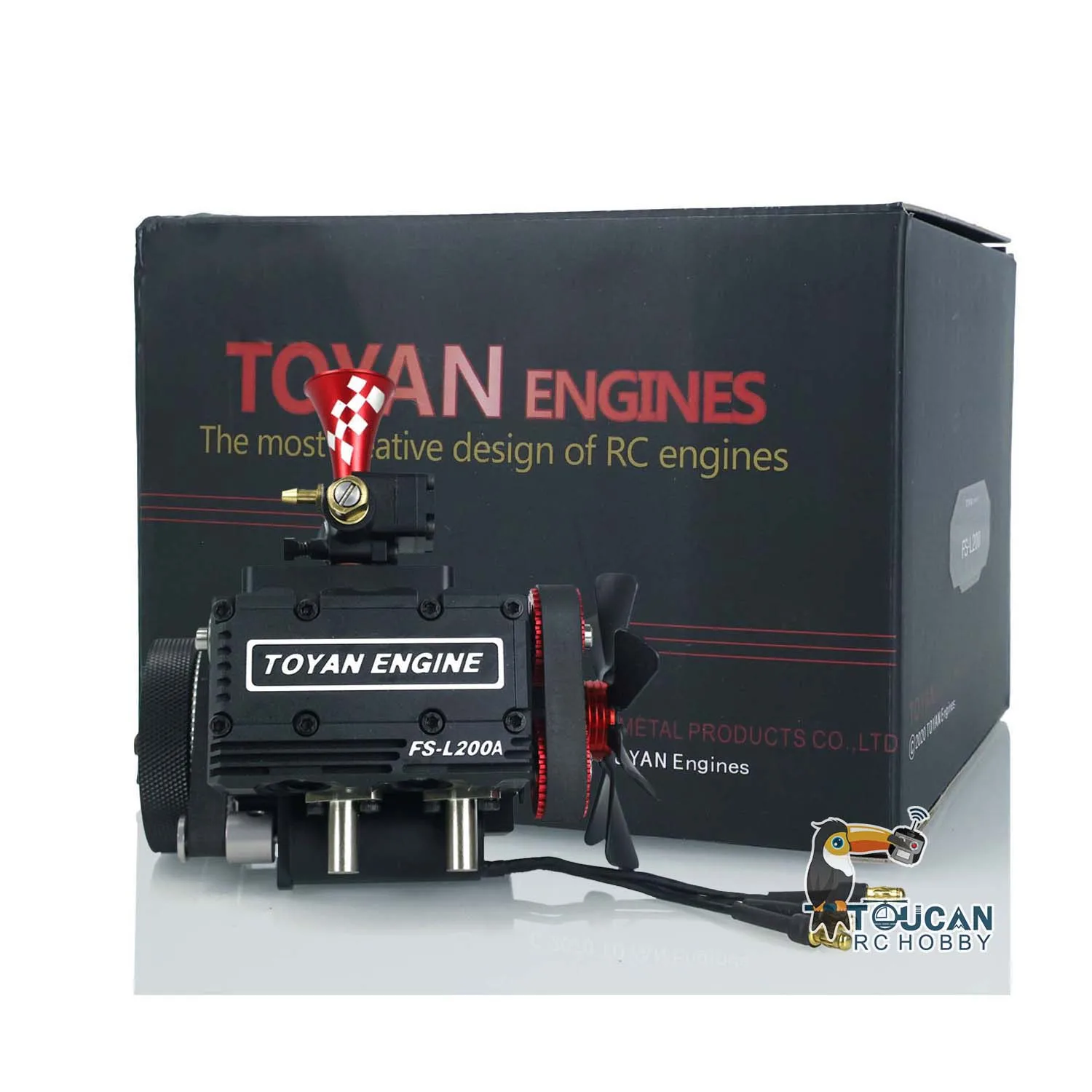 TOYAN Methanol Engine Model 2-Cylinder 4-stroke Air Cooling Mini Desktop L200A for RC Car Boat Airplane TH21546