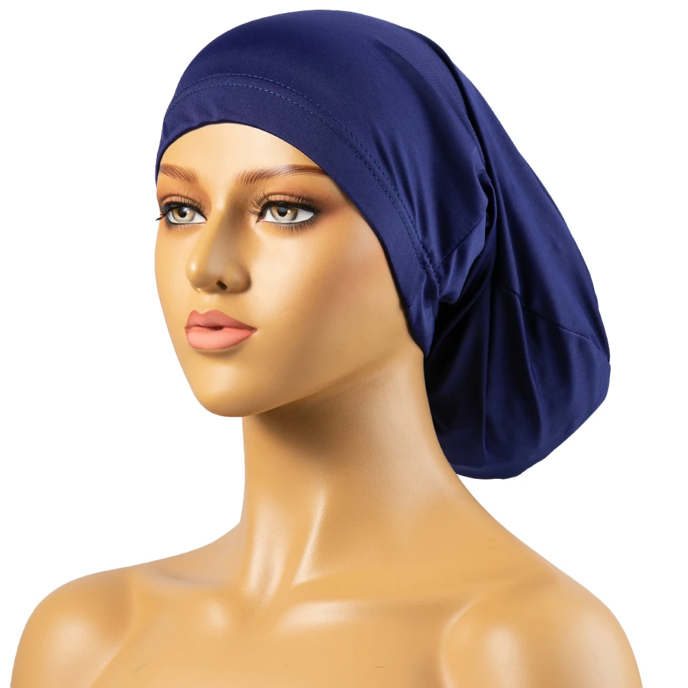 Oversized Long Satin Sleep Bonnet Dreadlock Cap Elastic Band Night Hair Care Cap For Long Curly Hair