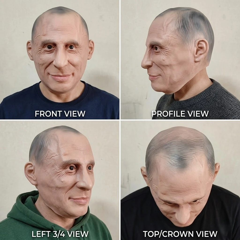 Putin Latex Mask Full Face Premium Quality Costume Prop For Figure Role Play Halloween Parties Drama Performances Head Cover view 4