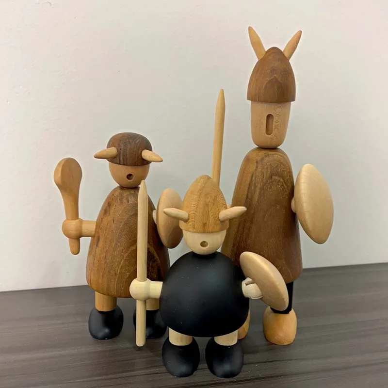 Nordic Handmade Solid Wooden Puppet Ornament Home Bedroom Living Room Decor Car Dashboard Decoration Cute Creative Gift