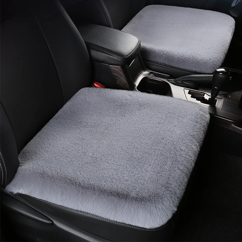 Car Seat Covers Wool Fur Capes for Cars Seat Protection Plush Material Warm Winter Suit Most Cushion Heated Interior Accessories