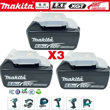 마키타 정품 18V 배터리, 6Ah BL1850B 리튬 이온 교체 배터리, BL1850 BL1860B BL1860 BL1840B BL1830B BL1830 LXT-400 RU