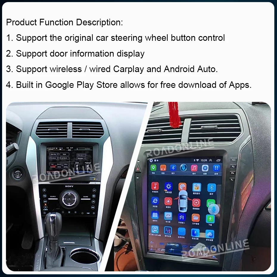 For Ford Explorer 2011-2019 2012 2013 2014 2015 2016 2017 2018 2019 12.1