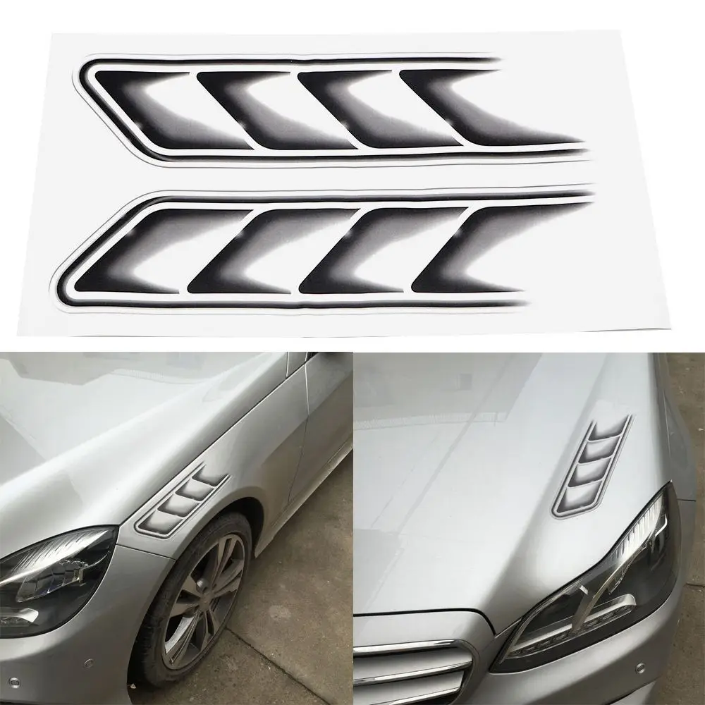 3D Shark Gills Waterproof Vent Air Decals Car Stickers Flow Fender Decor