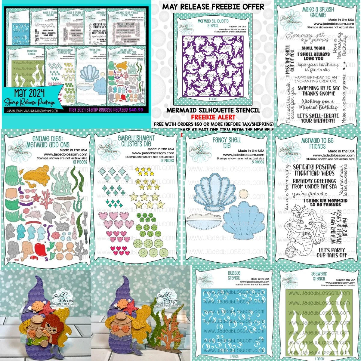 

Ocean Mermaids Bubbles Shell Metal Cutting Dies Clear Stamps Stencil For DIY Scrapbooking Paper Craft Handmade Make Album Card
