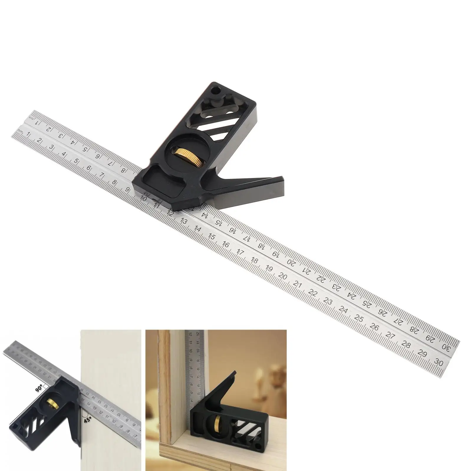 

Activity Angle Ruler 45/90 Degree Line Ruler Aluminum Alloy Angle Limit Block Steel Rule Woodworking Construction Measuring Tool