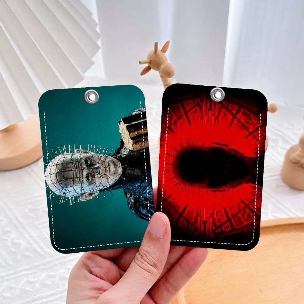 Classic H-hellraiser Movie PU Soft Leather Rectangular Key Card Holder Induction Elevator Protection Cover Youth Faion Accory