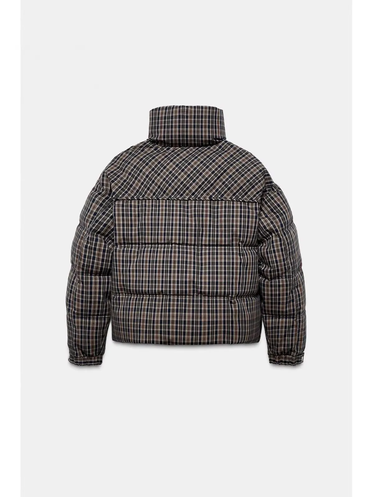 

Новинка зимнего сезона: Женское утепленное пальто-куртка свободного кроя с воротником-стойкой, на молнии, с длинными рукавами, в клетку, из хлопка, для повседневной носки