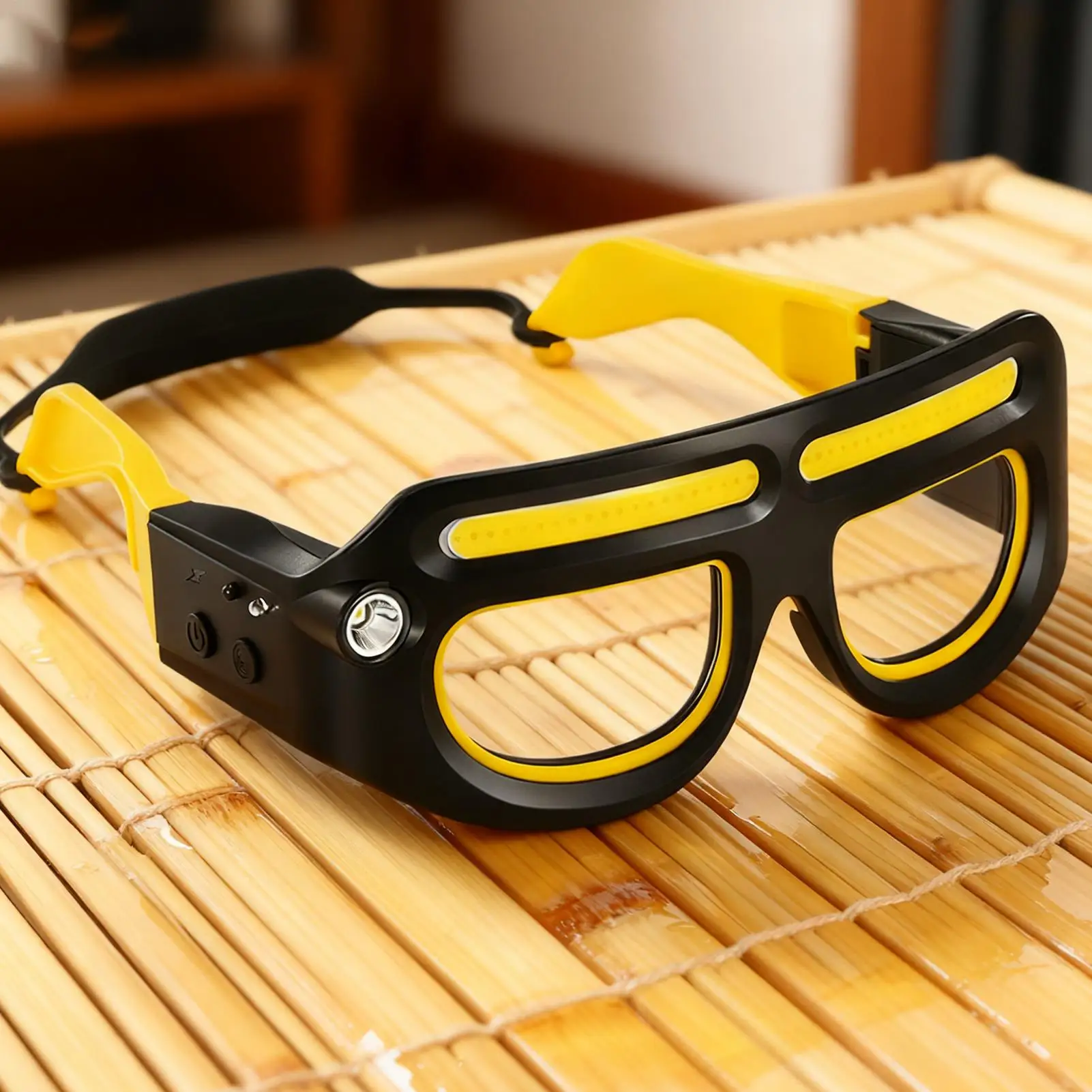 Headlight Glasses 5-Modes Rechargeable Waterproof Eyewear Glasses Lamp Motion Sensor & Touch Control For Running Fishing Cycling