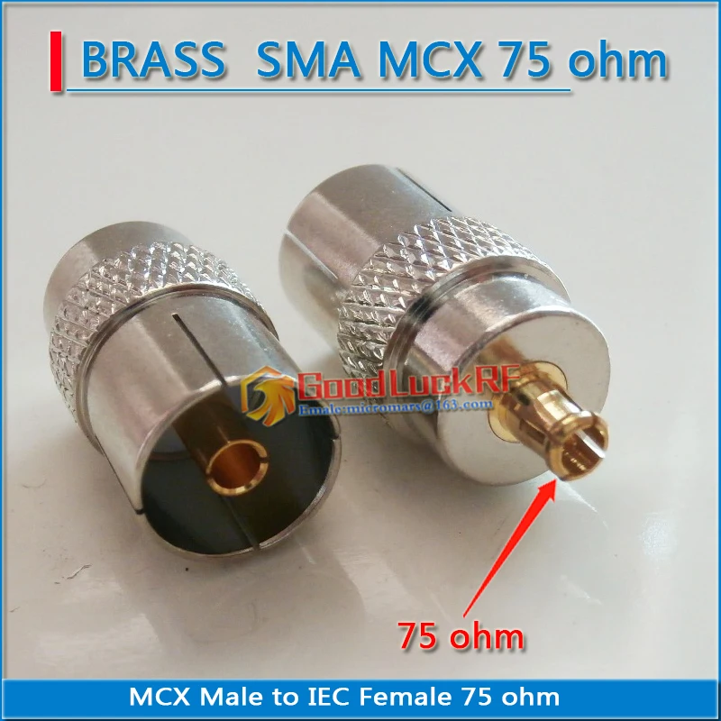 75 ohm 50 ohm MCX To IEC DVB-T TV PAL Connector Socket MCX Male to IEC Female Plug  Brass Straight Coaxial RF Adapters