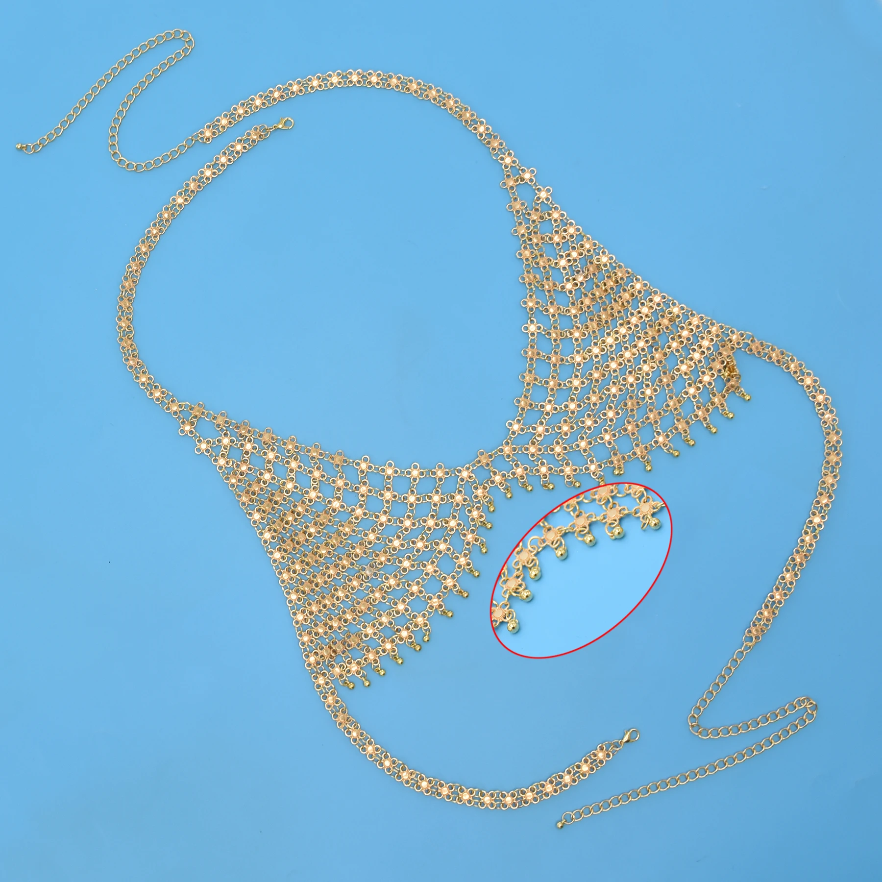 Sexy Women Hollow Flower Bikini Bra Body Chain Lady Vintage Metal Chest Chain Dance Belt Summer Beach Party Body Jewelry Gift