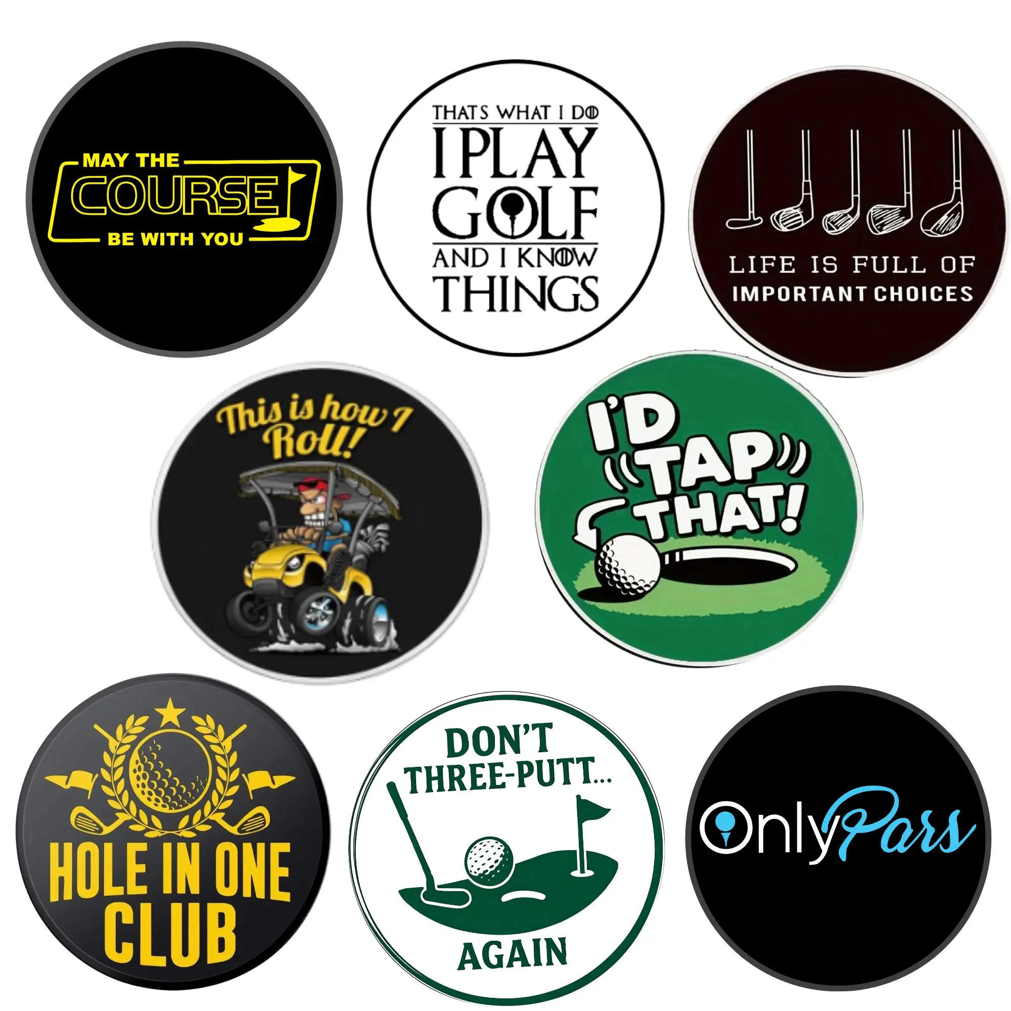 

8 counts Golf Ball Marker Sets, Funny Golf Accessories for Men Golfers Dad Boyfriend Husband Birthday Retirement Fathers Day