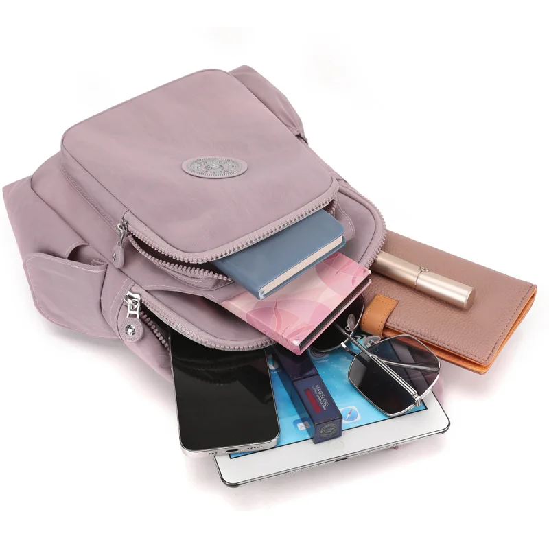 Fashion Women Nylon Chest Bag Solid Color Shoulder Crossbody Bag Women Girls Casual Sport Travel Small Capacity Backpack