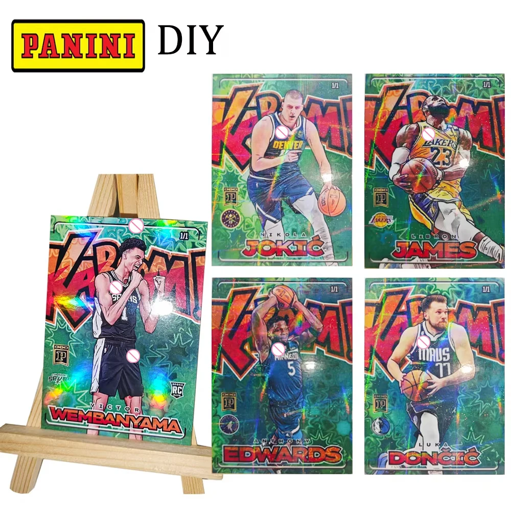 Panini tarjetas de jugador caseras DIY Kabo James Wembanyama Doncic refracción destellos tarjetas coleccionables para niños regalos de vacaciones