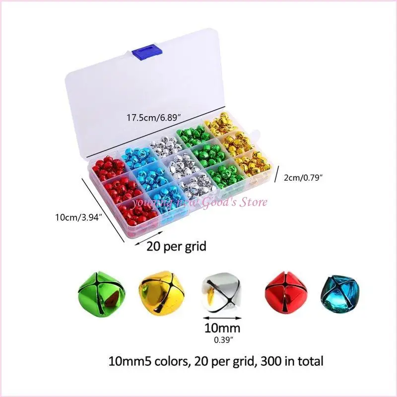 57QA 300 قطعة أجراس صغيرة للحرف اليدوية أجراس عيد الميلاد جلجل بيل لحفلة عيد الميلاد ومهرجان ديكور المنزل إكليل ذاتي الصنع #6