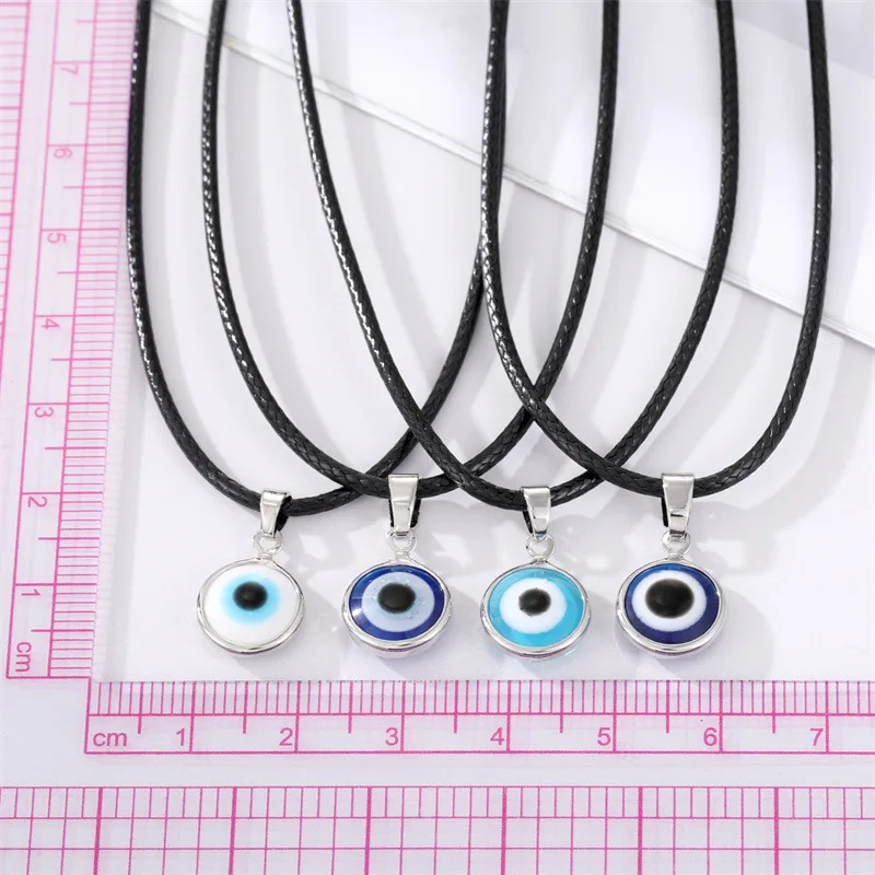 New Fashion Eye Necklace For Women Men Devil Evil Blue Eye Pendant Choker Rope Chain Lucky Turkish Jewelry Girl Simple Gifts