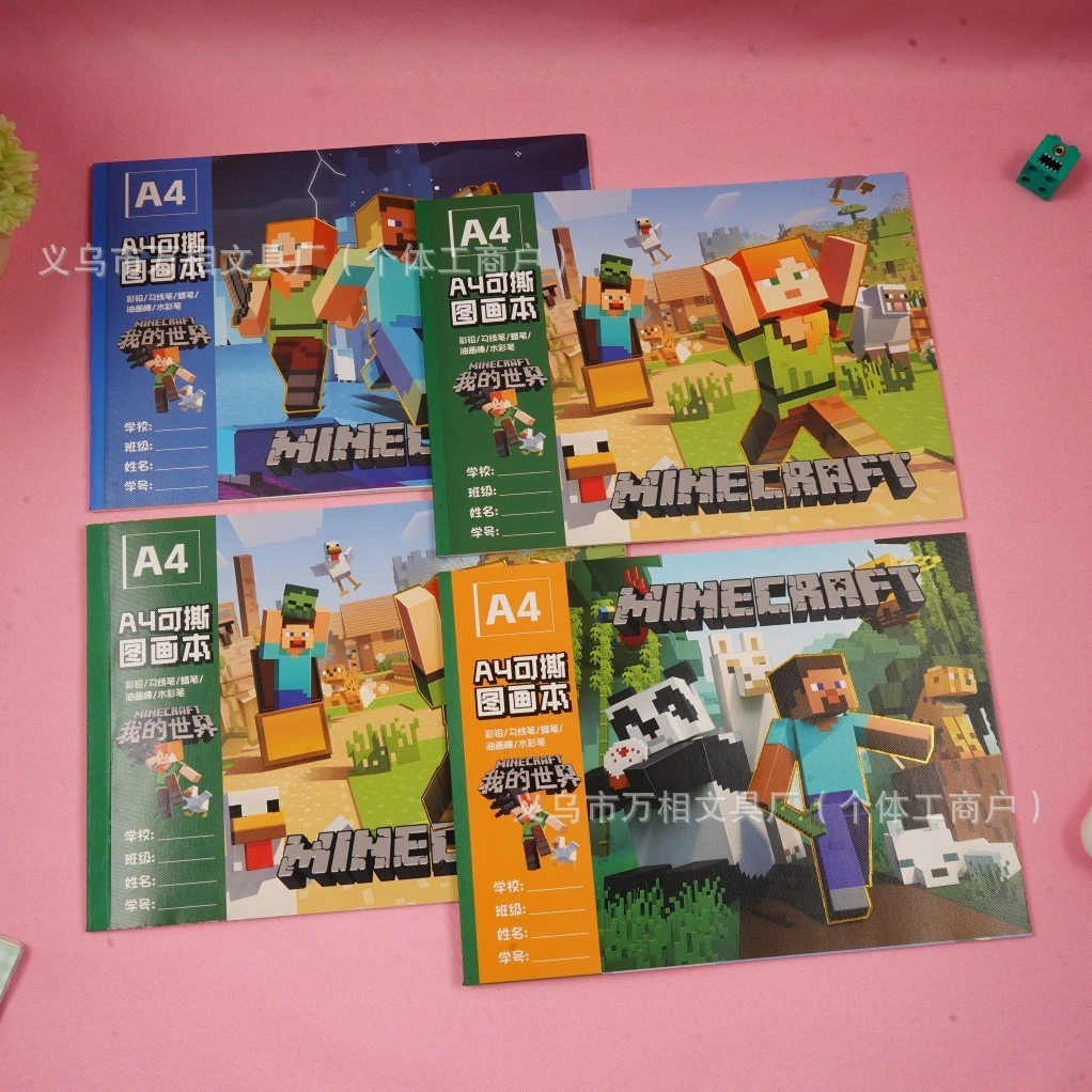 Cosplay Prop Book - Game Minecrafted - Buku Gambar A4