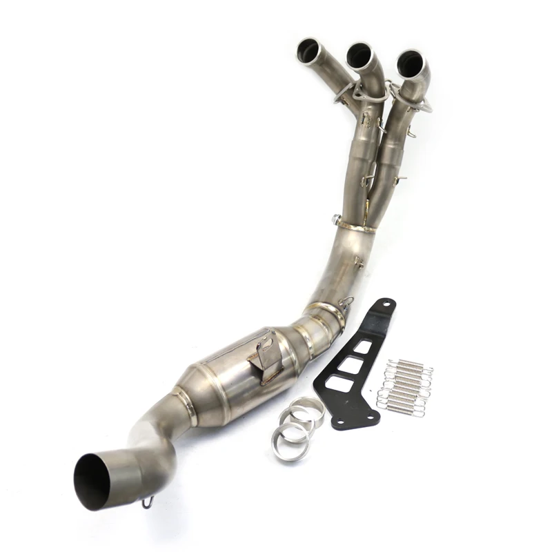 Motorcycle modified exhaust pipe is applicable to Yamaha mt09 titanium alloy front section 2021 2022