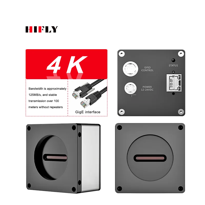 HIFLY M42 Machine Vision Mono 4K GigE Line Scan Camera 28KHz for Industry Inspection