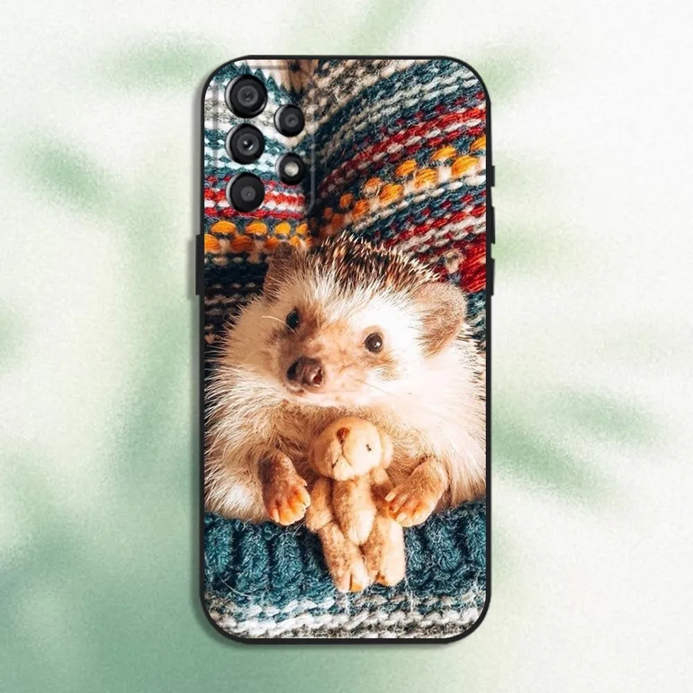 Cute Animal Hedgehog Phone Case For Samsung Galaxy A20,A21s,A22,A31,A32,A52,A53,A72,73,A80 Soft Black Cover