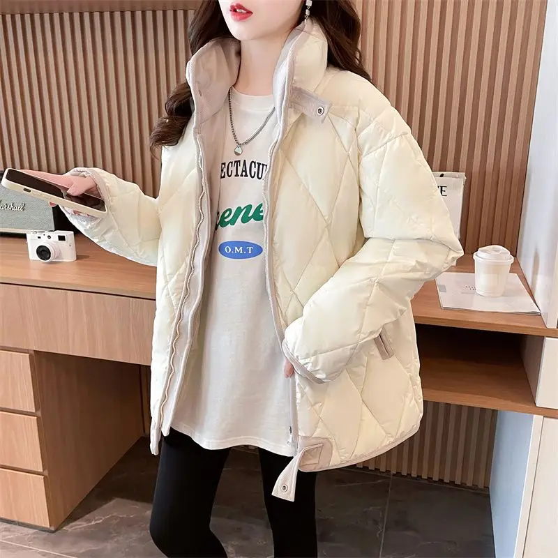 

Зимняя стеганая хлопковая куртка в бейсбольном стиле для женщин, маленький размер, модный дизайн, утепленное хлопковое пальто для пар, трендовая модель