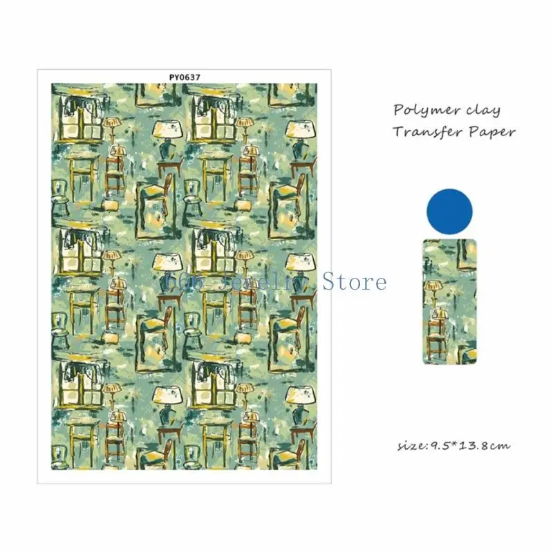 F2TD Creative Water Soluble Stickers For Crafts And Decorations Elegant Oil Painting Designs for Crafts Furniture Earrings