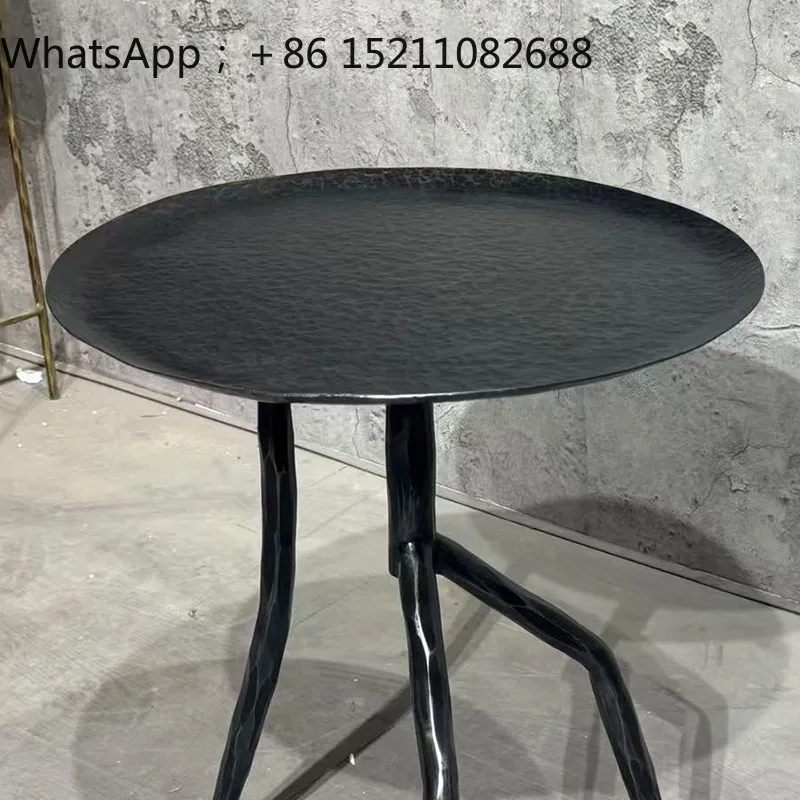 LLY retro style metal coffee table old money wabi sand wind hand-forged special-shaped edge table advanced sense corner table