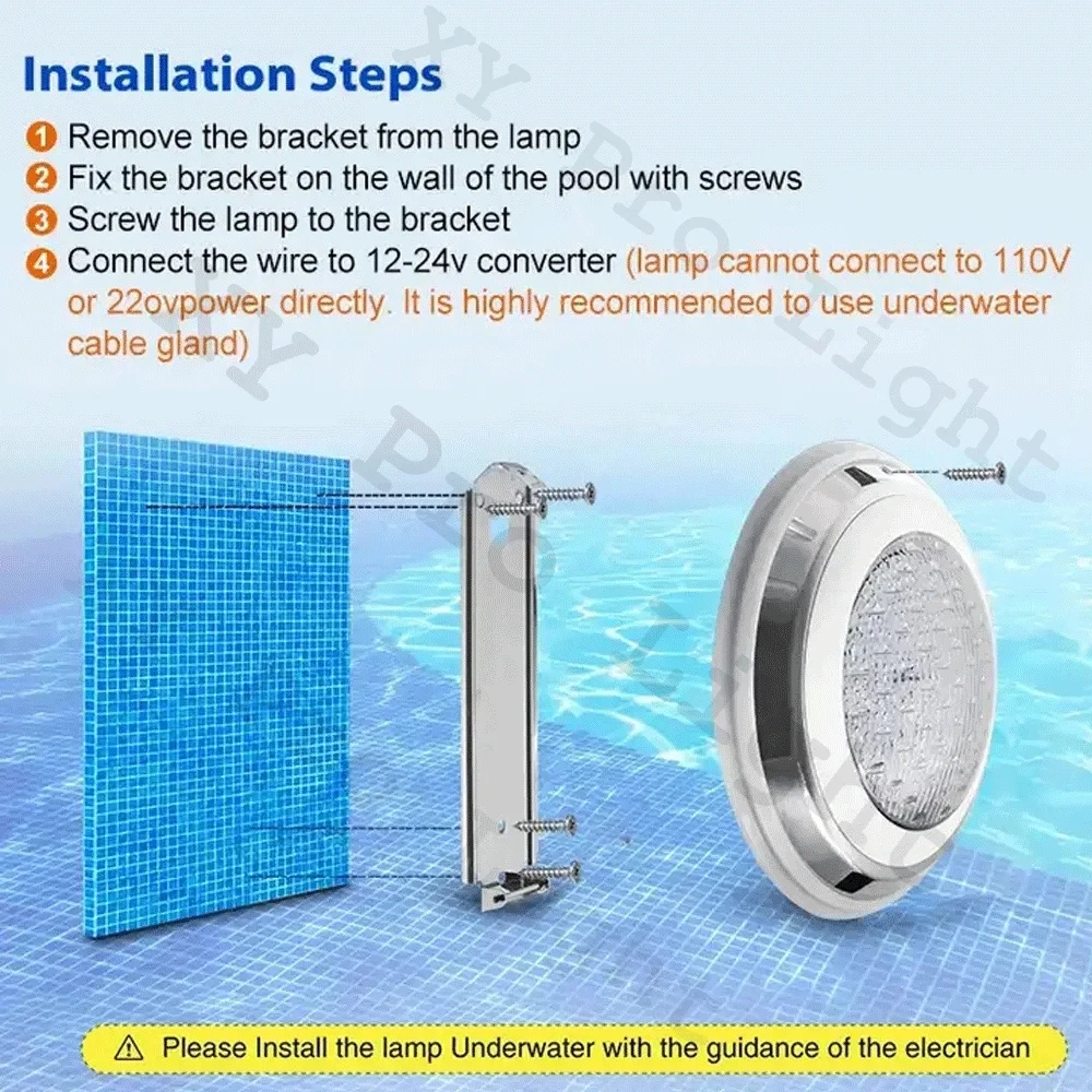 18W 24W RGB LED Piscina Luce IP68 Impermeabile AC12V 12W Interno/Esterno RGB Luce Subacquea Stagno LED Piscina Luz Faretto