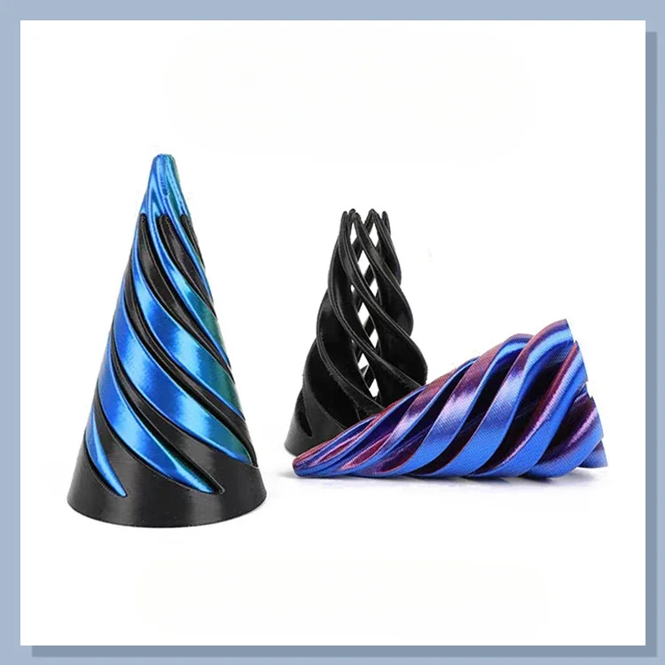 New 6cm 3d Printing Spiral Cone Pyramid Three-dimensional Structure Stack Educational Creative Telescopic Decompression Toys Kid