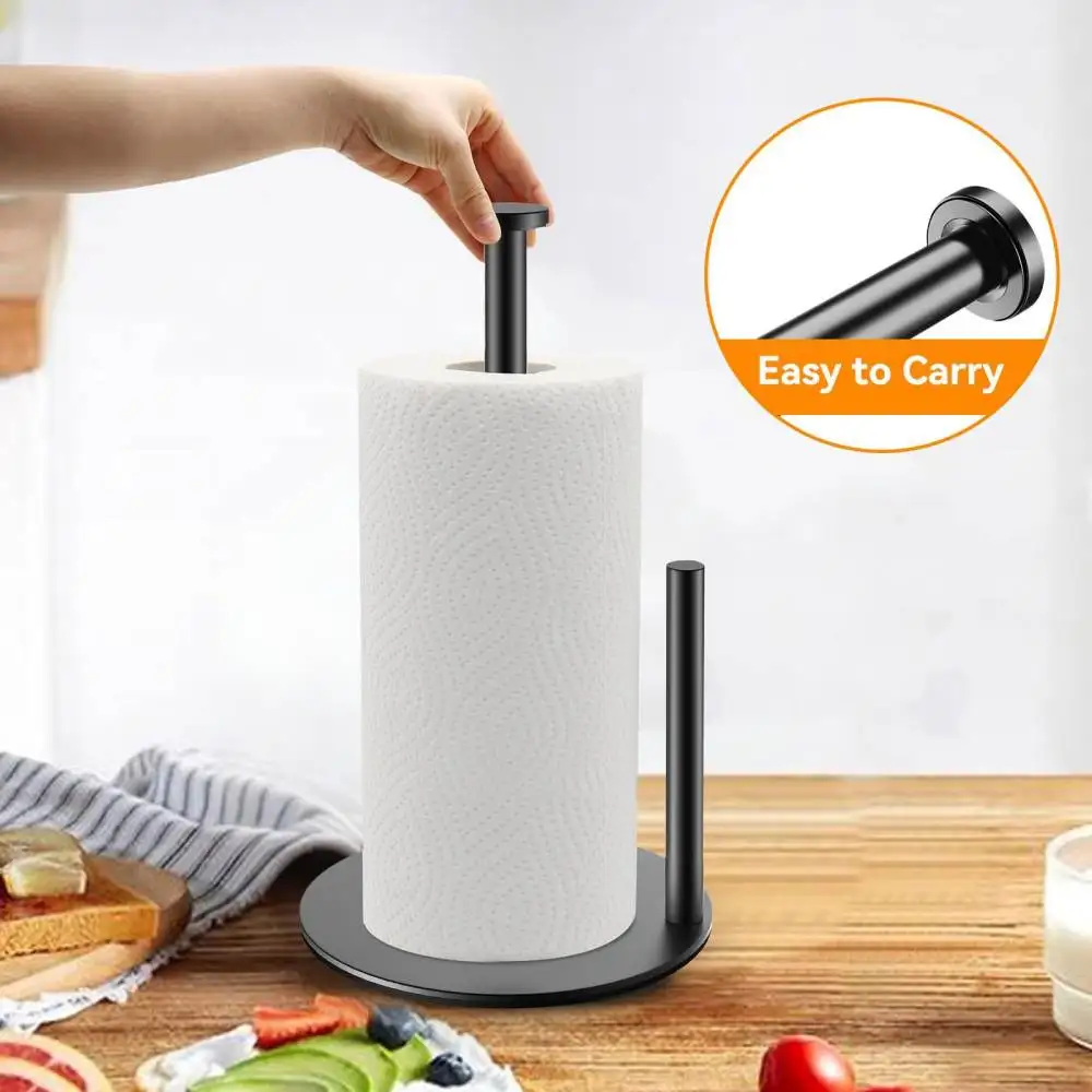 Stainless Steel Paper Towel Holder Stand Vertical Napkin Rack For Kitchen Countertop Bathroom Tabletop Modern Storage Organizer