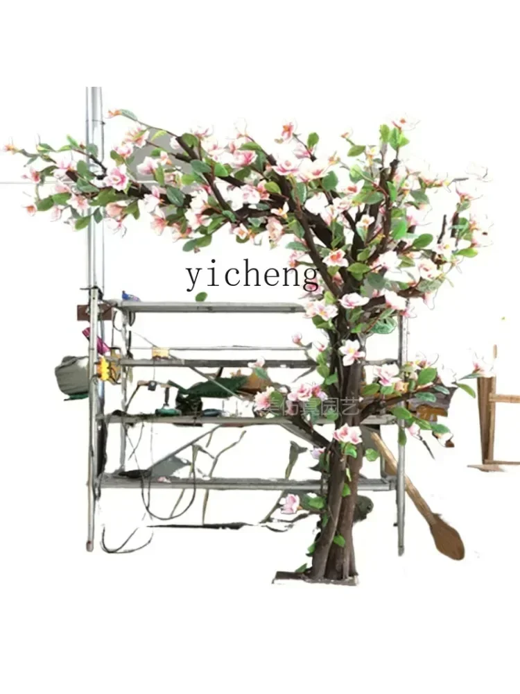 b206 Artificial Magnolia Tree White Large Banyan Peach Tree Living Room Floor Flower Tree