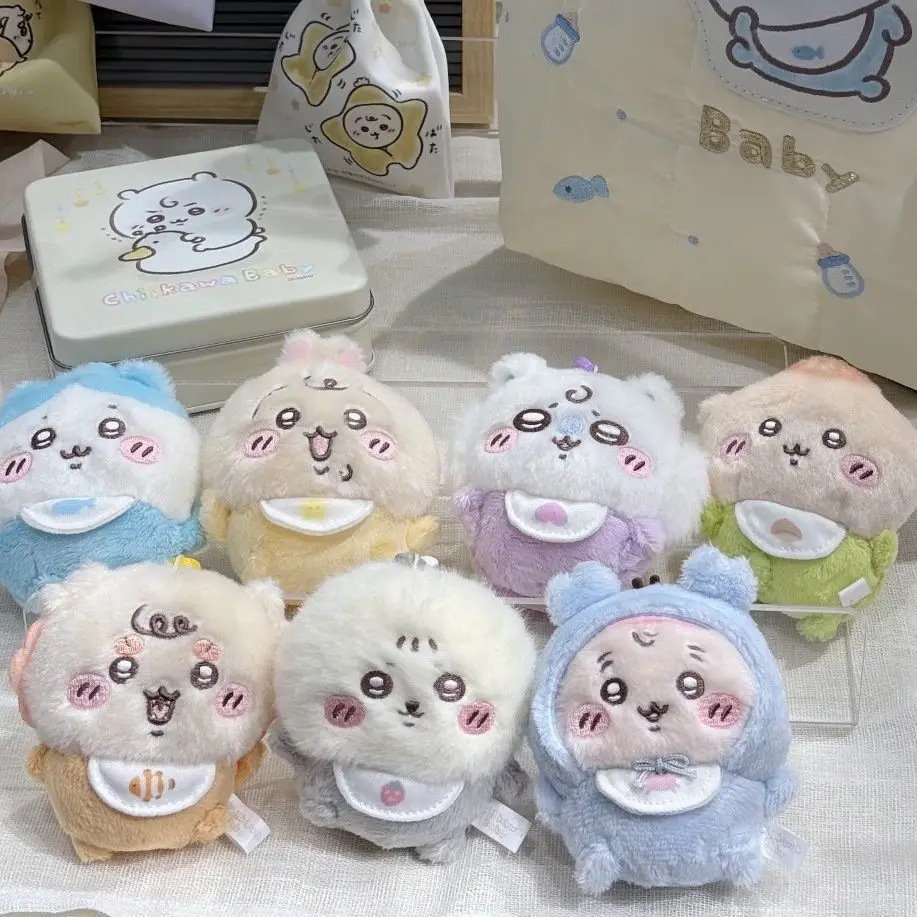 

Chiikawa Baby Series Plush Keychain Set - Cute Stuffed Pendant of Usagi/Hachiware/Chiikawa Adorable Mini Plushie for Anime Fans