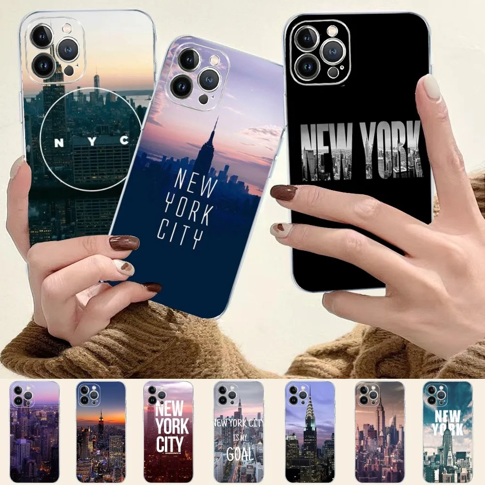 

NYC NEW YORK city Phone Case for iPhone 15 8 7 6 6S Plus X SE 2020 XR XS 14 11 12 13 Mini Pro Max Mobile Case