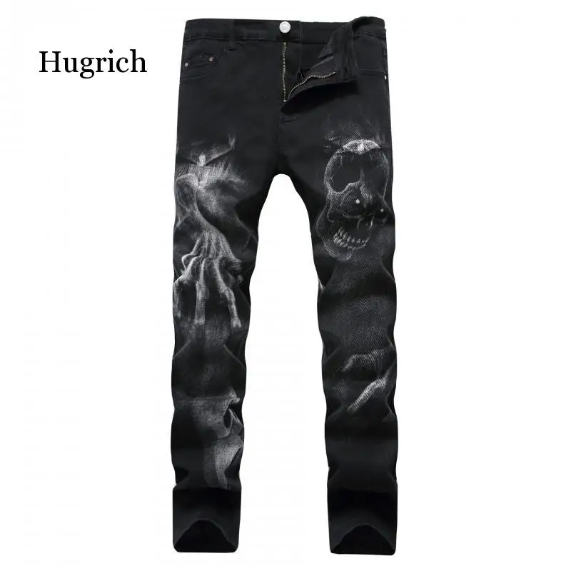 

2022 Autumn New Men's 3D Printed Stretch Jeans Personality Pattern Casual Men's Slim Jeans Pants