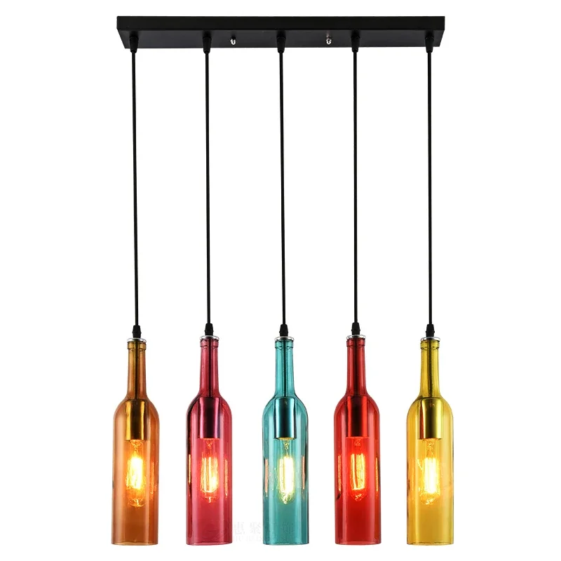 Personalized creative wine bar counter bottle style retro restaurant cafe clothing store decoration LED