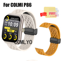 For COLMI P86 Strap smart watch Wristband Silicone Sports Folding buckle Women Men Band Screen protector Film